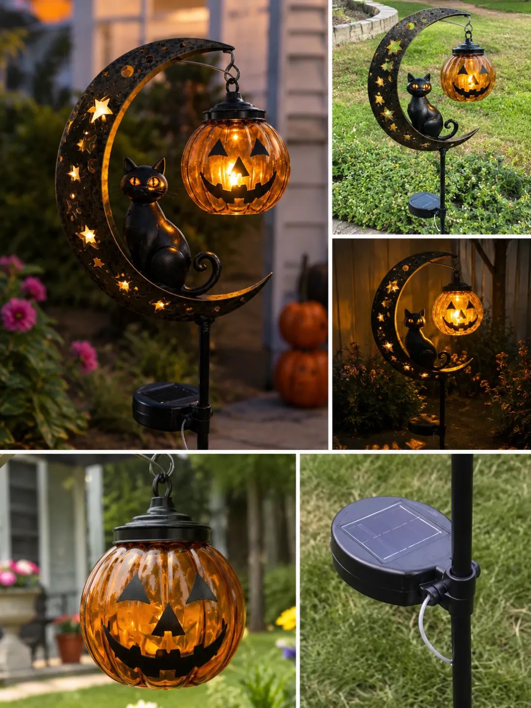 🐈⬛🌙Halloween Early Bird Special Sale 49% OFF-Pumpkin Moon Garden Stake Light🎃