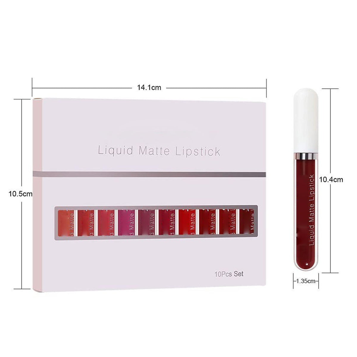 π10Pcs Matte Waterproof Long Lasting Lip Gloss