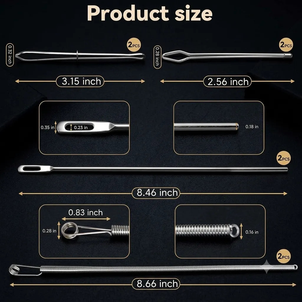 🔥49% OFF 2Pcs Flexible Drawstring Threading Tool 🧵 Bendable Metal Spring Threader for Hoodies Pants Shoelaces