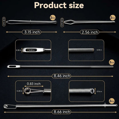 🔥49% OFF 2Pcs Flexible Drawstring Threading Tool 🧵 Bendable Metal Spring Threader for Hoodies Pants Shoelaces