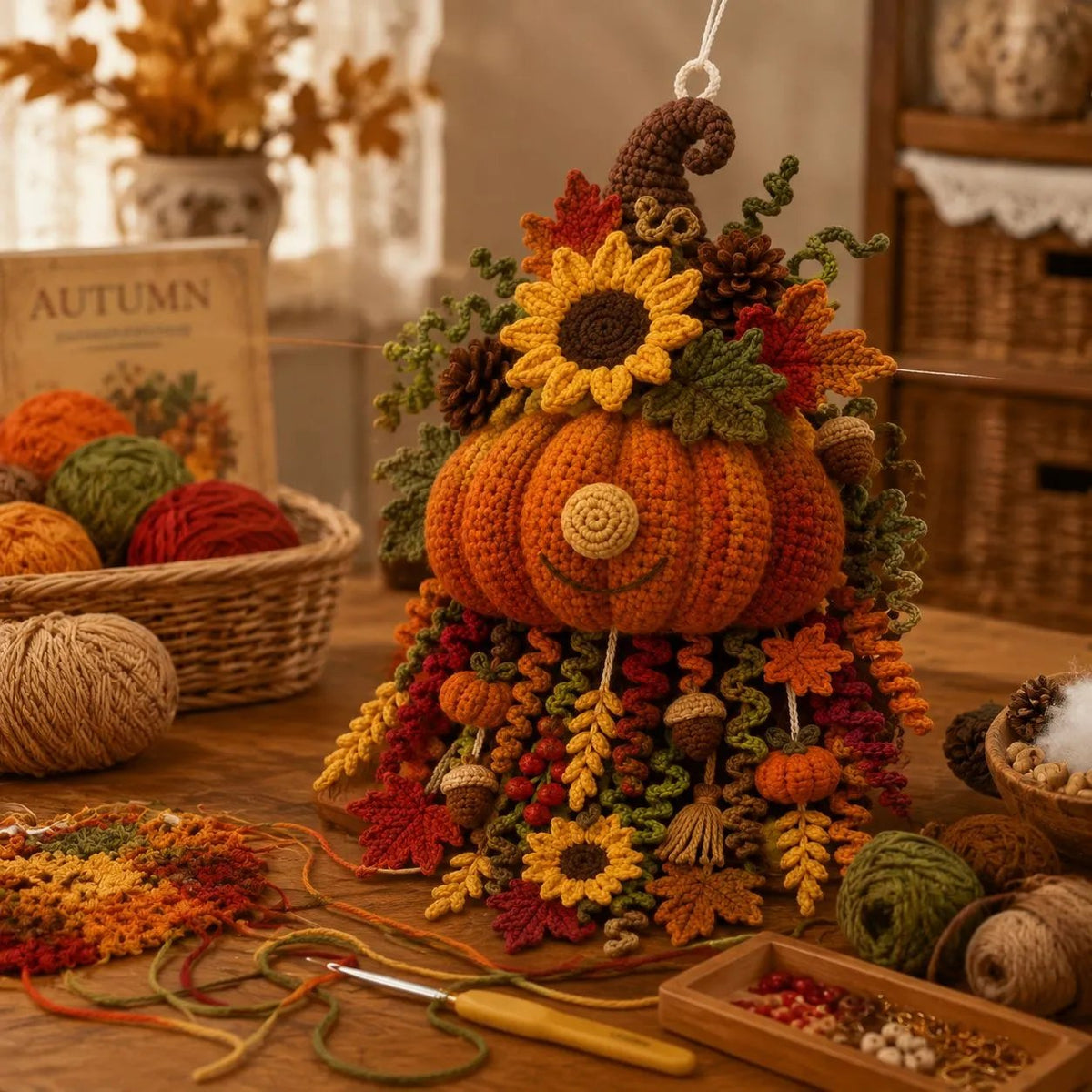 🎃Halloween Early Bird Special Sale 49% OFF-🧶 DIY Seasonal 3D Crochet Door Hanger Kit Collection | ⏳Coordinated Yarn, Filling, Accessories & Step-by-Step Instructions Included 💕