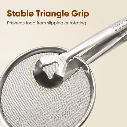 🔥 50% OFF 2-in-1 Stainless Steel Frying Filter Tongs – Clip, Drain & Serve Easily