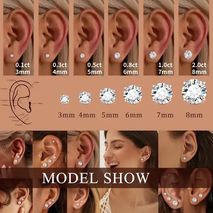 Classic Stud Earrings Set Lightweight Hypoallergenic Everyday Shine Confidence