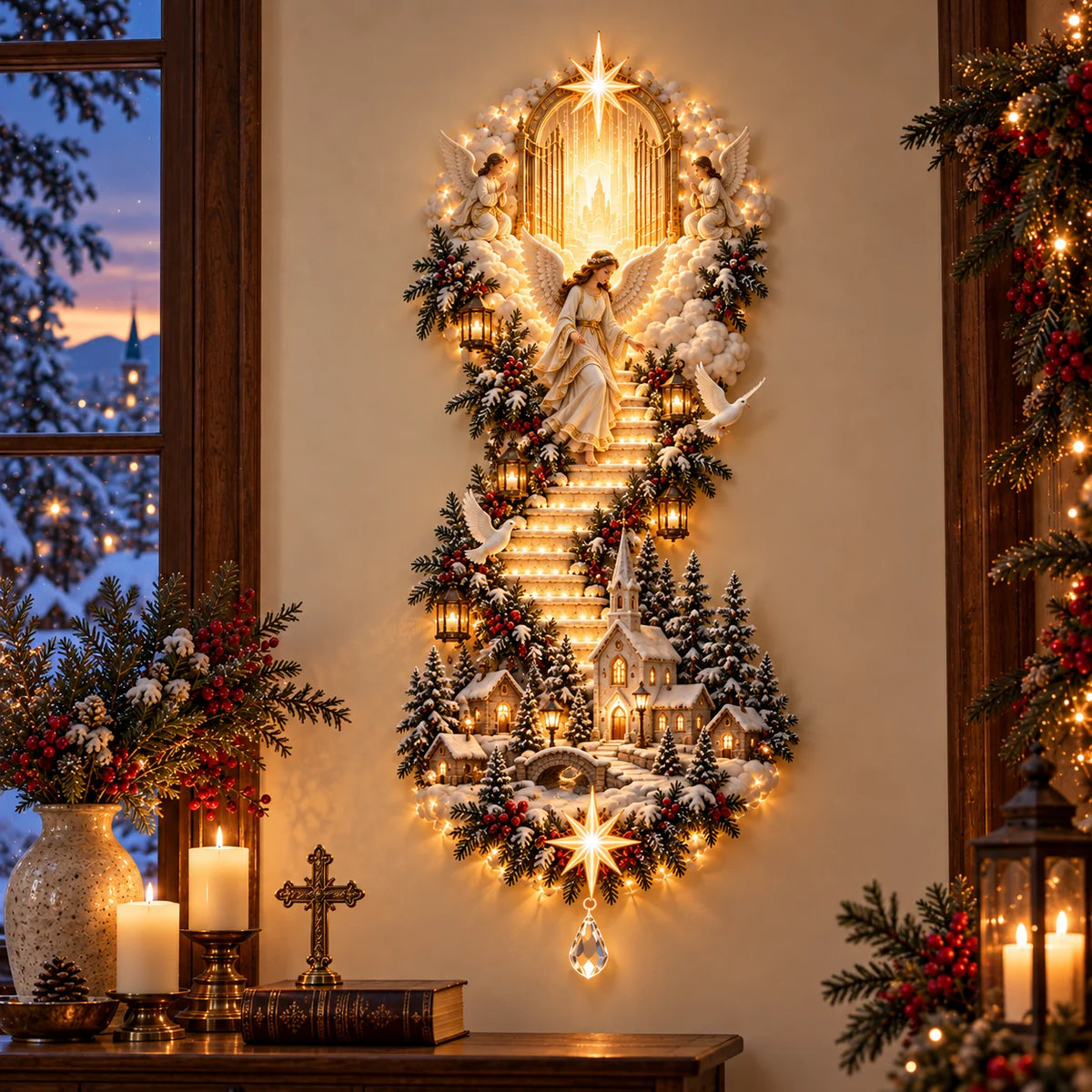 ✨ Last Day – 60% Off!✨ Jesus Light Of Heaven Christmas Wall Hanging✝️