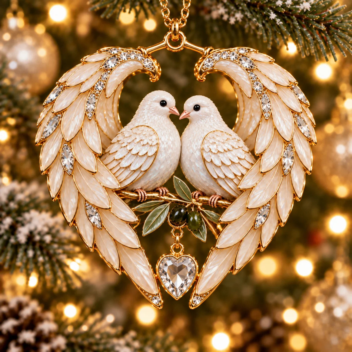 ❤️2026 Angel Wing Heart Christmas Ornaments