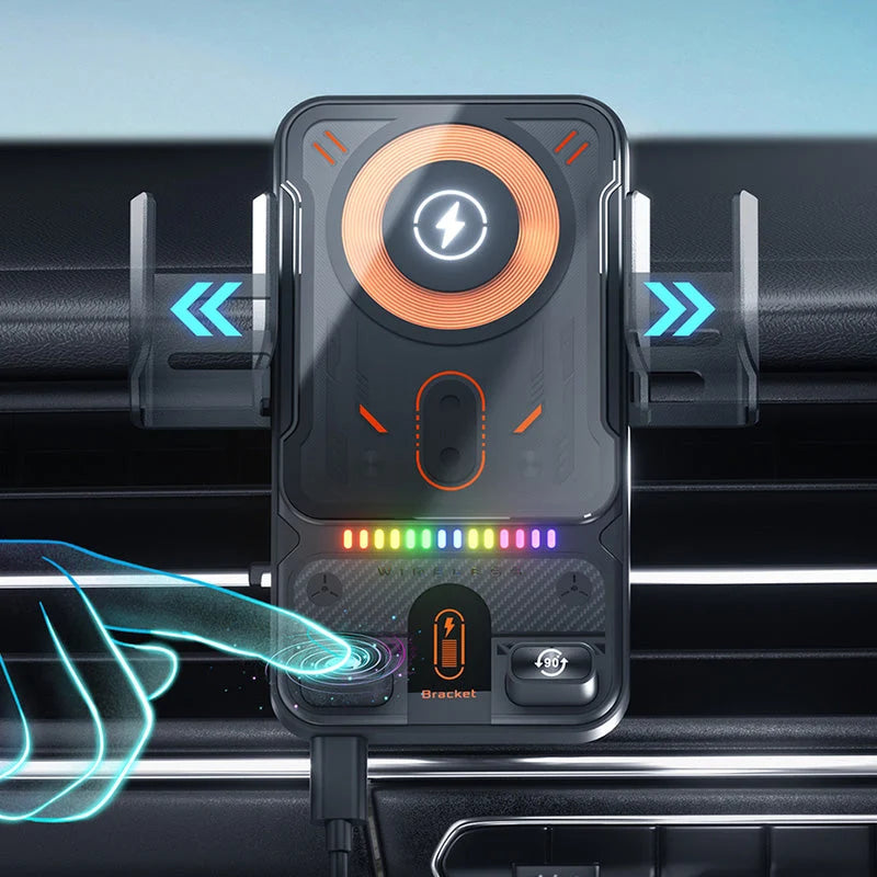 🔥HOT SALE 50% OFF🎁⚡Over 50K sold! 📱Smart 2-in-1 Car Rotating Mobile Phone Holder & Wireless Charger⚡