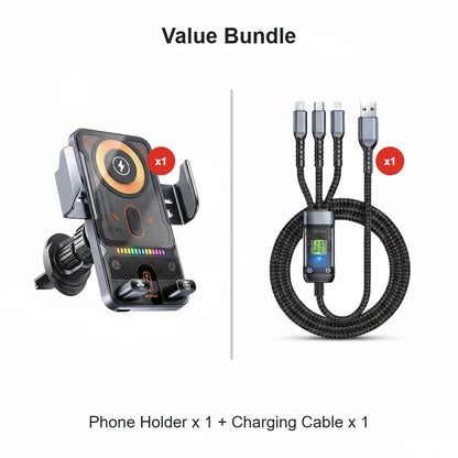 🔥HOT SALE 50% OFF🎁⚡Over 50K sold! 📱Smart 2-in-1 Car Rotating Mobile Phone Holder & Wireless Charger⚡