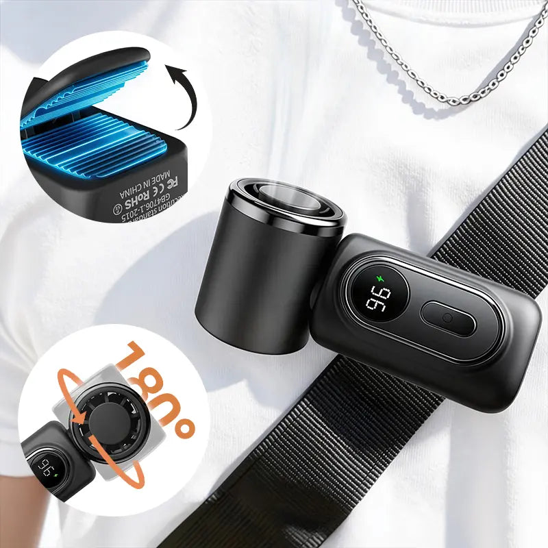 🌬️ Mini Portable Handheld Clip Fan – 3-in-1 Rechargeable 3000mAh Battery 🔋