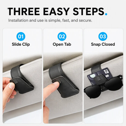 🕶️Car Sunglasses Holder Double Clip Eyeglasses Mount and Ticket Card Clip