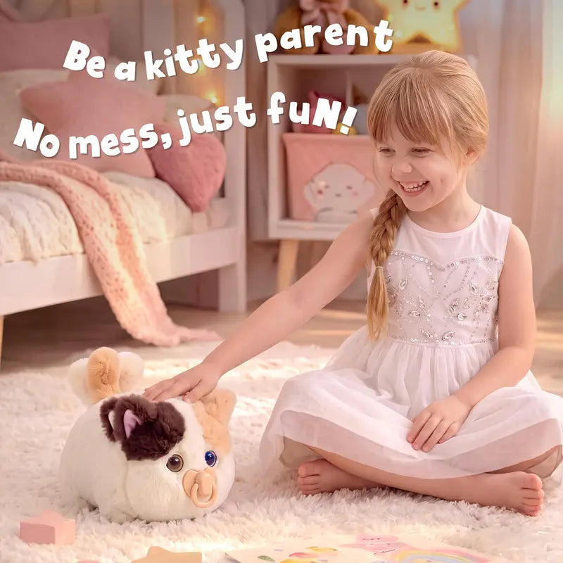 Interactive Fluffy Cat Plush Toy