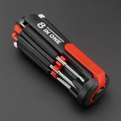 📢📢40% OFF !! ⏰ 8-in-1 Folding Screwdriver – Built-In LED Work Light & Flashlight
