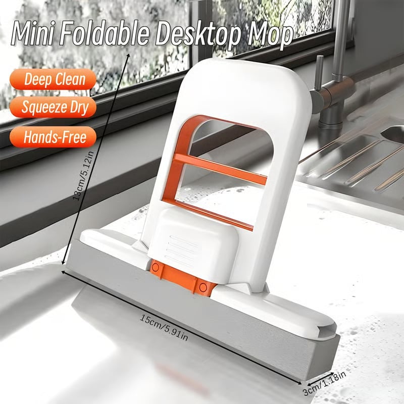 🧼🫧Mini Foldable Desktop Mop –  Mop for Wet & Dry