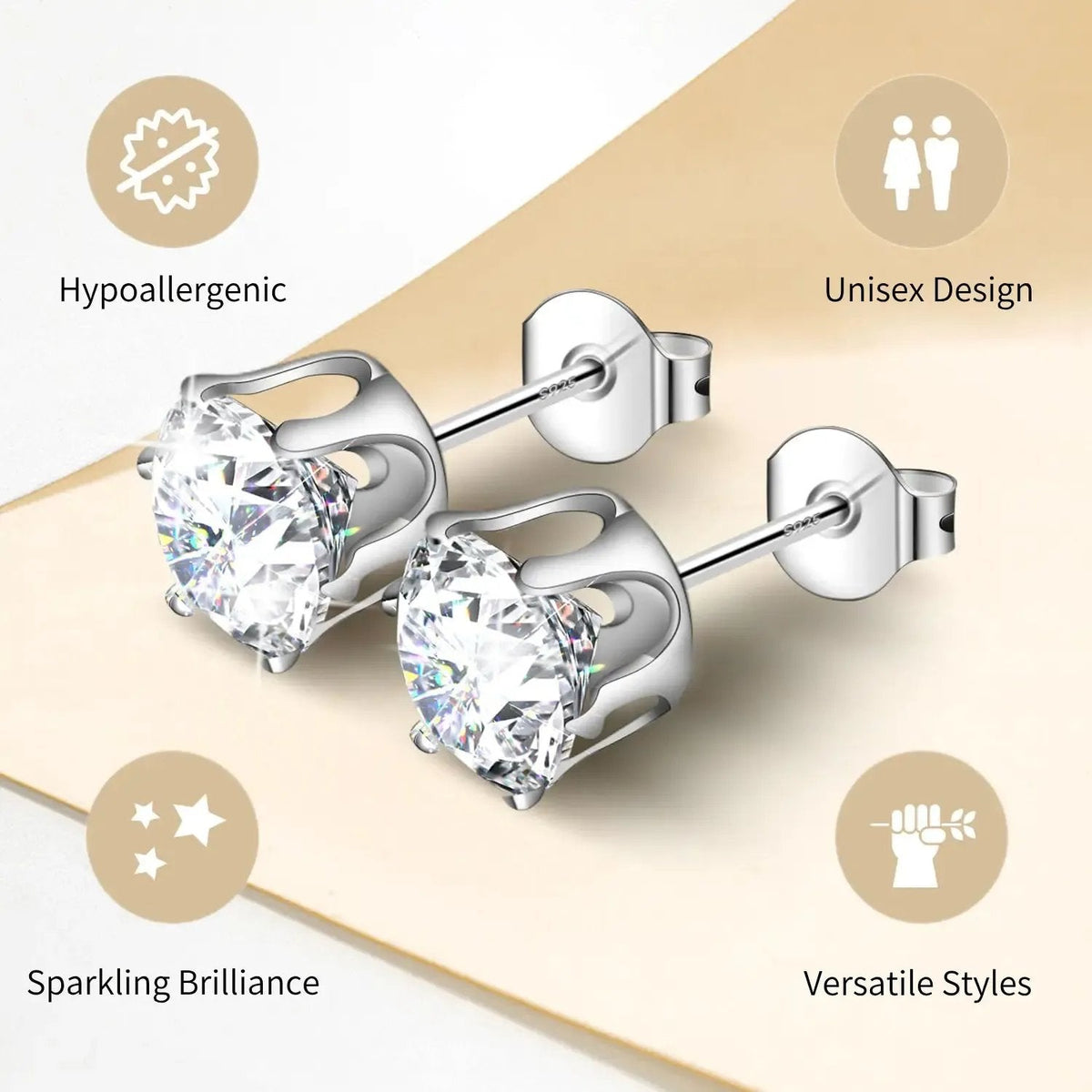 Classic Stud Earrings Set Lightweight Hypoallergenic Everyday Shine Confidence