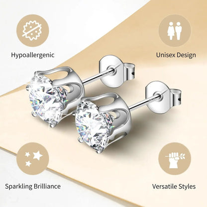 Classic Stud Earrings Set Lightweight Hypoallergenic Everyday Shine Confidence