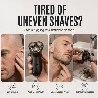 🔥Today’s Special Offer — 50% OFF! 🪒 2-in-1 Head Shaver & Beard Trimmer – 30 Precision Blades, 360° Floating Head & Digital Display ✨